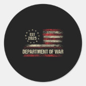 Department Of War Established 2025 Re-established  Ronde Sticker (Voorkant)