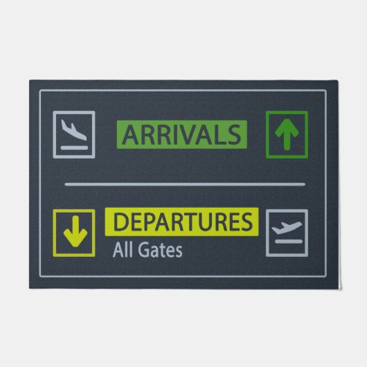 Departure Arrival doormat, Aviation gift Deurmat (Voorkant)