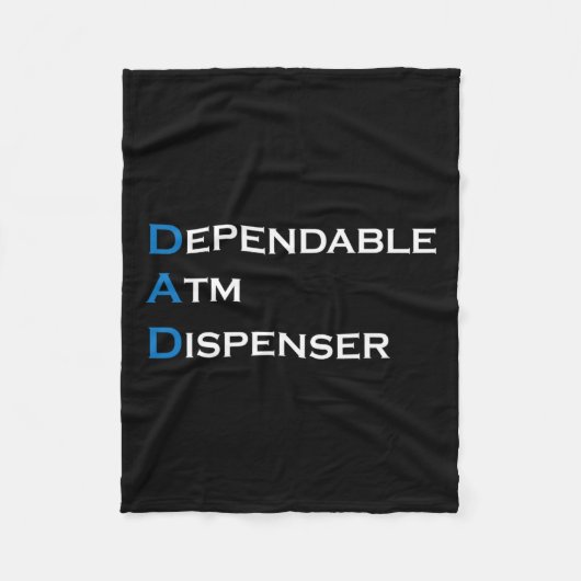 Dependable Atm Dispenser Father Money Giver Father Fleece Deken (Voorkant)