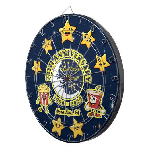 Dependable Drive In 75th Anniversary Dartboard Dartbord (Voorkant Rechts)