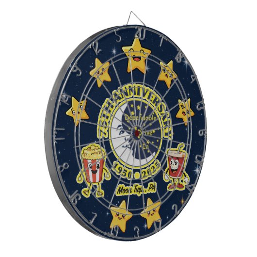 Dependable Drive In 75th Anniversary Dartboard Dartbord (Voorkant Links)