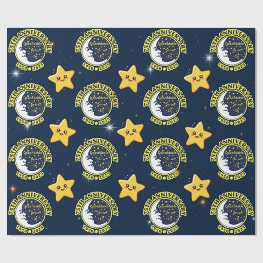 Dependable Drive In 75th Anniversary Gift Wrap Cadeaupapier (Vlak)