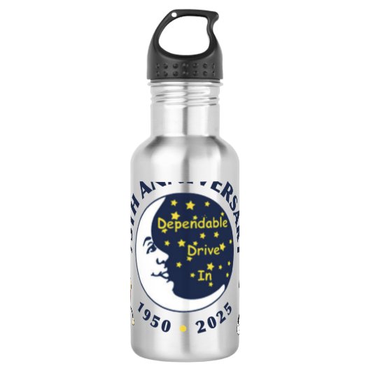 Dependable Drive In 75th Anniversary Water Bottle Waterfles (Voorkant)