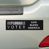 Deplorable stemmer God Bless America Zwart Zilver Bumpersticker (Op auto)