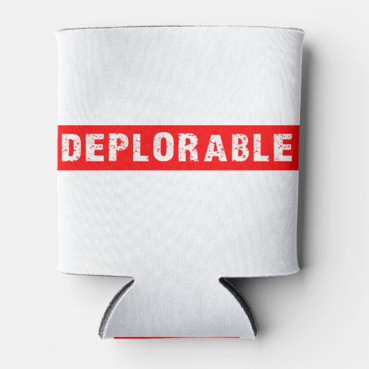 DEPLORABLE Wit op Rood Blikjeskoeler (Voorkant)