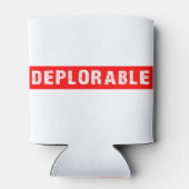 DEPLORABLE Wit op Rood Blikjeskoeler (Achterkant)