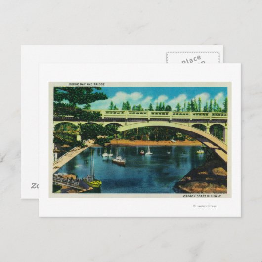 Depoe Bay en Bridge, OregonDepoe Bay, OF Briefkaart (Voorkant / Achterkant)