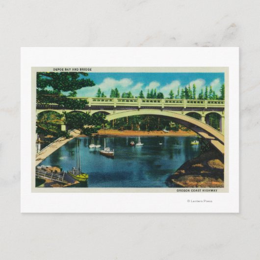 Depoe Bay en Bridge, OregonDepoe Bay, OF Briefkaart (Voorkant)