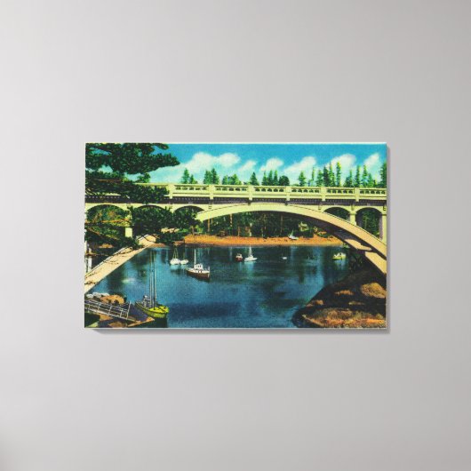 Depoe Bay en Bridge, OregonDepoe Bay, OF Canvas Afdruk (Voorkant)