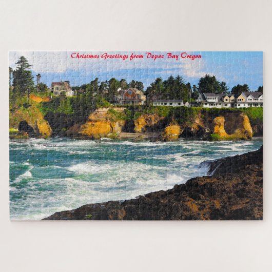 Depoe Bay Oregon. kerstcadeautjes Legpuzzel (Horizontaal)