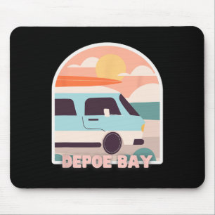 Depoe Y Beach Retro Pastel Kleuren Zon En Surfen Muismat