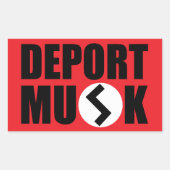 Deport Elon Musk Rechthoek Sticker (Voorkant)