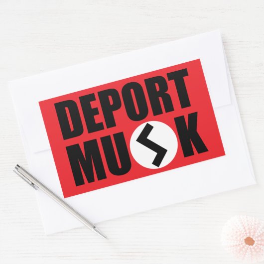 Deport Elon Musk Rechthoek Sticker (Envelop)