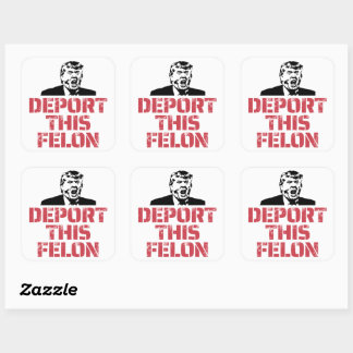 Deporteer deze misdadiger vierkante sticker