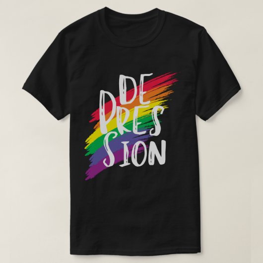 depress-ion-T-shirt | Regenboogachtergrond x CTFOD T-shirt (Design voorkant)