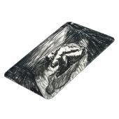 Depressie alleen in een donkere kamer-houtskooltek magneet (Linkerzijde)