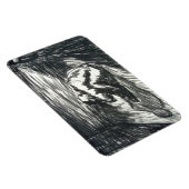 Depressie alleen in een donkere kamer-houtskooltek magneet (Rechterzijde)