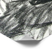 Depressie alleen in een donkere kamer-houtskooltek poster (Hoek)