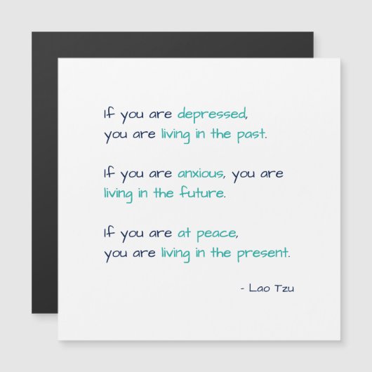 Depressie Angst bij Peace Life Quote Magneet Kaart (Voorkant / Achterkant)