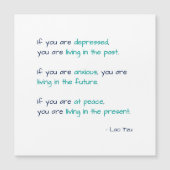 Depressie Angst bij Peace Life Quote Magneet Kaart (Voorkant)