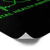 Depressie Anxiety Mental Health Awareness Green R Poster (Hoek)