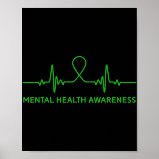 Depressie Anxiety Mental Health Awareness Green R Poster (Voorkant)