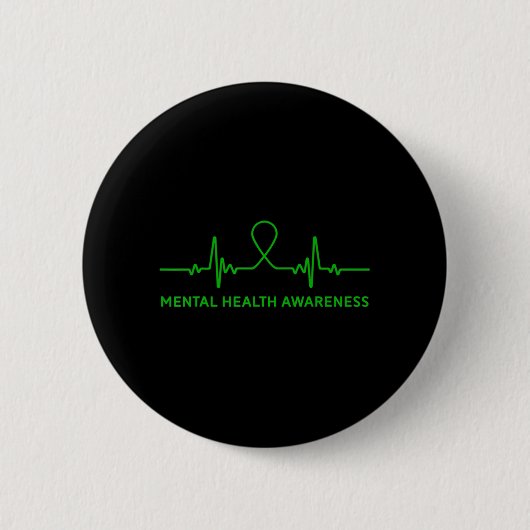 Depressie Anxiety Mental Health Awareness Green R Ronde Button 5,7 Cm (Voorkant)