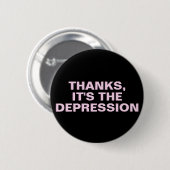 Depressie Bedankt Roze Zwart Geestelijke Gezondhei Ronde Button 5,7 Cm (Voorkant /achterkant)