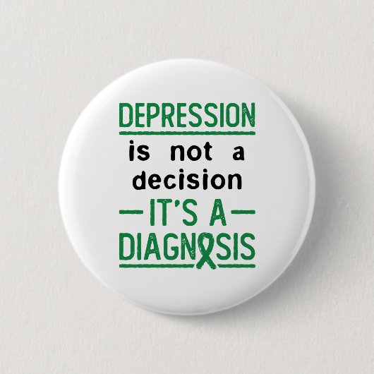 Depressie Bewustmaking Besluit Diganosis Ronde Button 5,7 Cm (Voorkant)