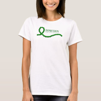 Depressie Bewustmaking Groene lintblokken T-shirt