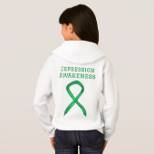 Depressie Bewustzijn Groene Lint Kunst Sweatshirt (Achterkant volledig)