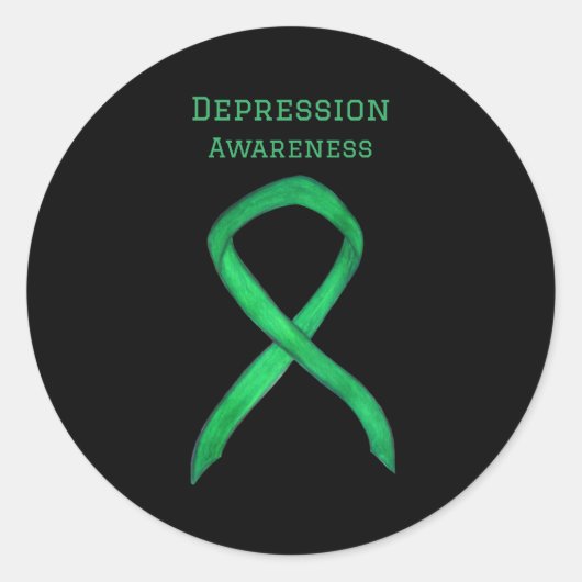 Depressie Bewustzijn Lint Art Decal Stickers (Voorkant)