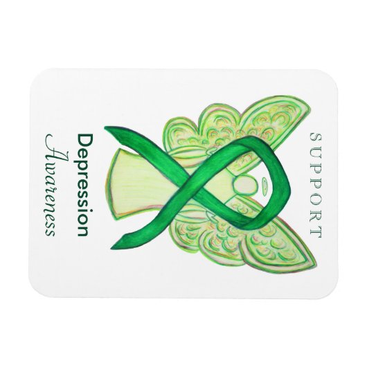 Depressie Bewustzijn Lint Engel Art Magneten (Horizontaal)