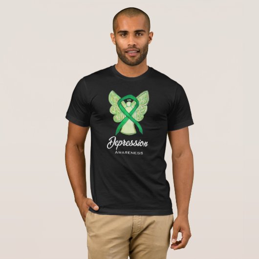 Depressie Bewustzijn Lint Engel Art Shirt (Voorkant volledig)