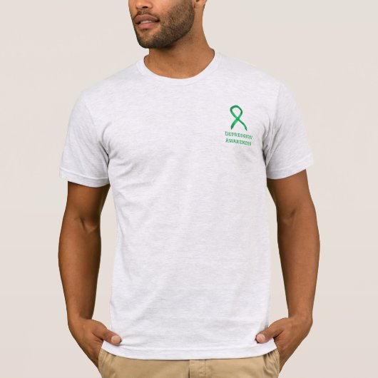 Depressie Bewustzijn Lint Groen Custom T-shirt (Voorkant)