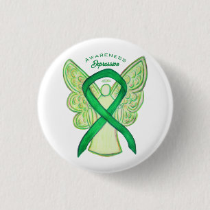 Depressie Bewustzijn Lint Groene Engel Pin Button