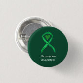 Depressie Bewustzijn Lint Groene Hart Pin Button (Voorkant /achterkant)