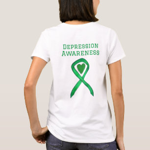 Depressie Bewustzijn Lint Groene Hart Shirten T-shirt