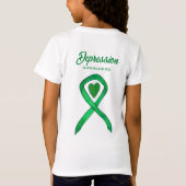 Depressie Bewustzijn Lint Hart Aangepaste Tshirt (Achterkant)