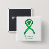 Depressie Bewustzijn Lint Hart Button Pin (Voorkant /achterkant)