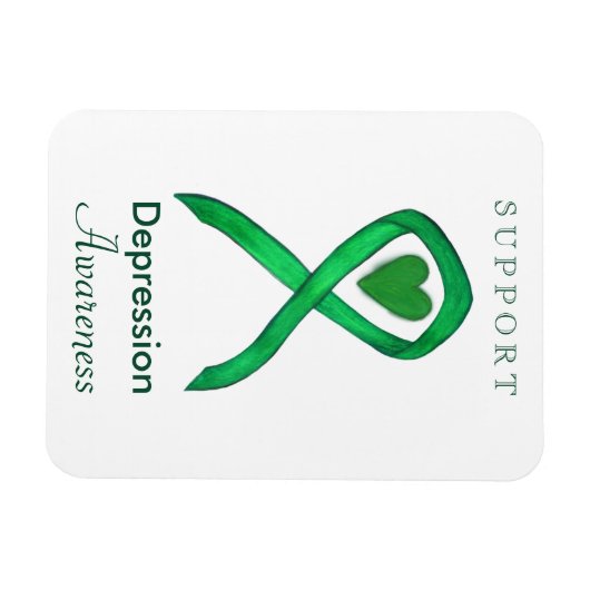 Depressie Bewustzijn Lint Hart Kunstmagneet Magneet (Horizontaal)