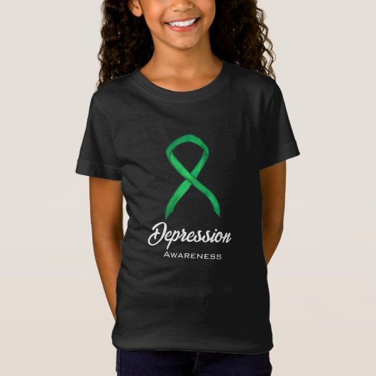 Depressie Bewustzijn Lint Kunst Aangepaste T-shirt (Voorkant)