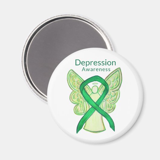 Depressie Bewustzijn Lint Kunst Engel Magneten (Voorkant / Achterkant)