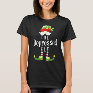 Depressie Elf Group Kerstmis Pajama Partij T-shirt