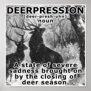 Depressie Funny Hunting Poster