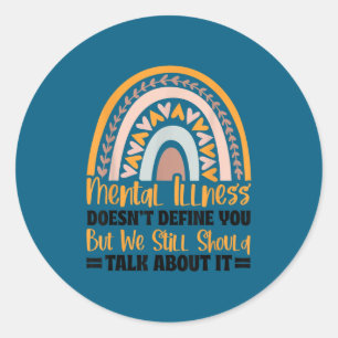 Depressie Geestelijke ziekte Mental Health Awarene Ronde Sticker