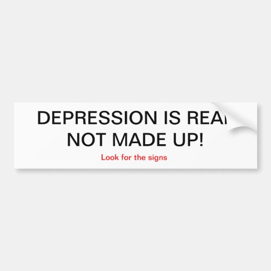 Depressie is echt bumpersticker (Voorkant)