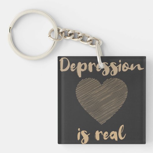 Depressie Is Echt Sleutelhanger (voorkant)