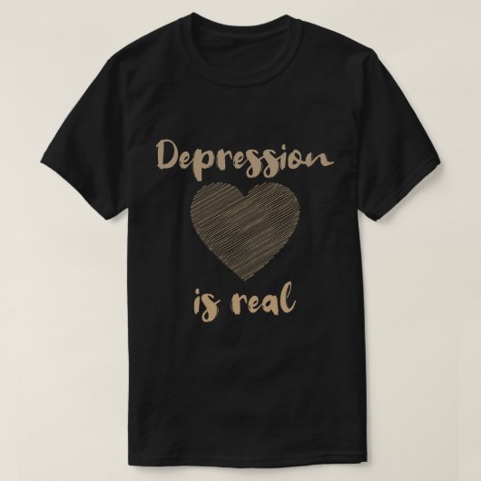Depressie Is Echt T-shirt (Design voorkant)