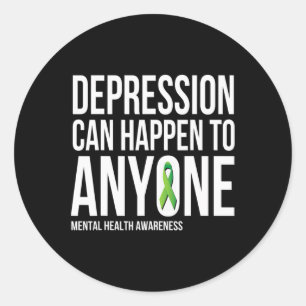 Depressie kan zich voordoen bij iedereen die een p ronde sticker